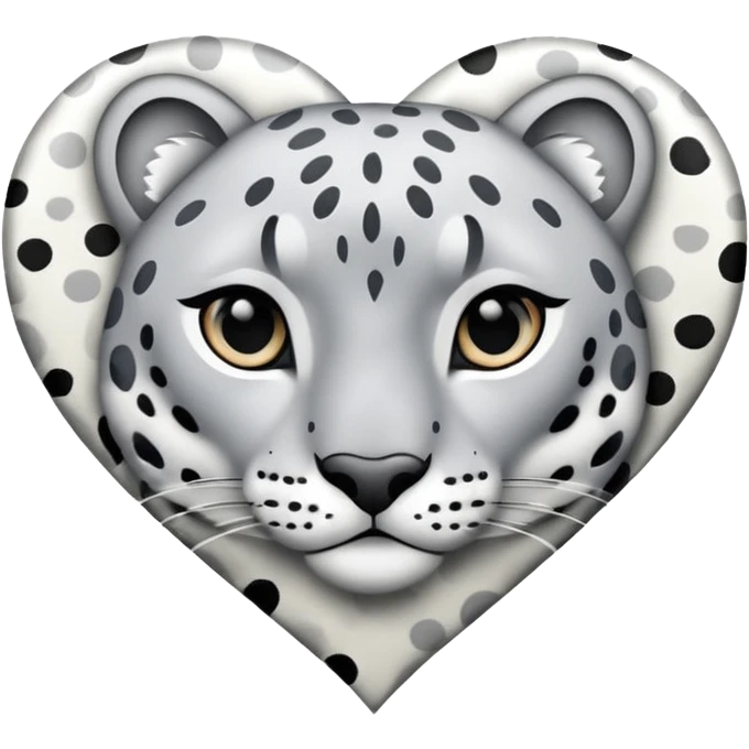 snow-Leopard-patterned heart emoji