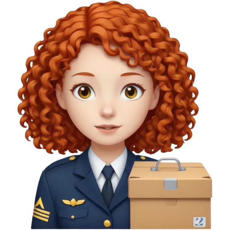 box carrier curly red hairedgirl  emoji