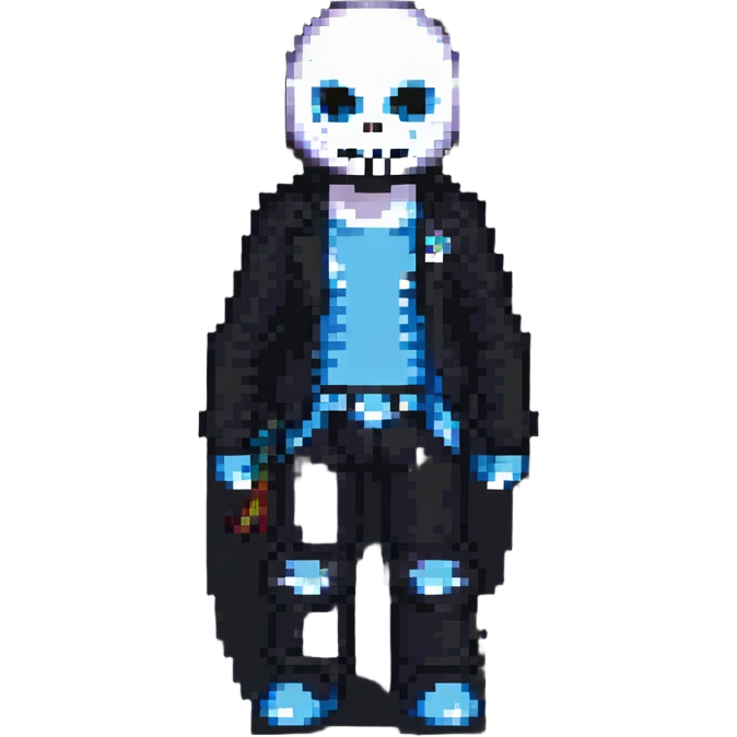 Sans in the style of pixel art emoji
