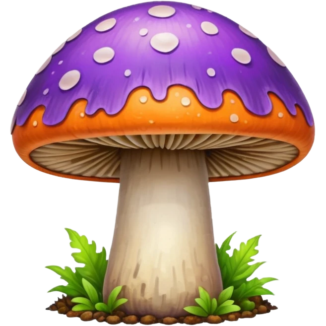 psychodelic mushroom single simple colorful harvested emoji