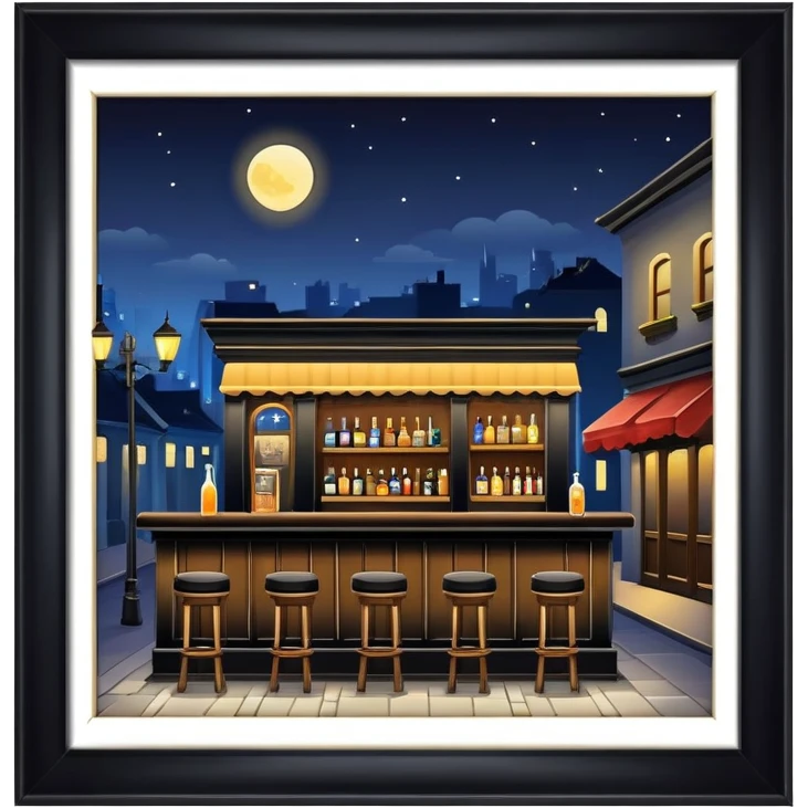 a bar in night street  emoji