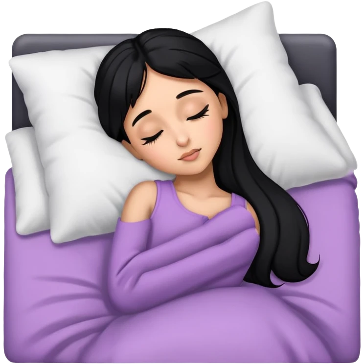 Ariana Grande sleeping with black hair  emoji