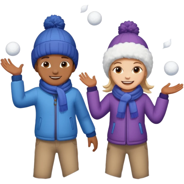 snowball fight pair emoji