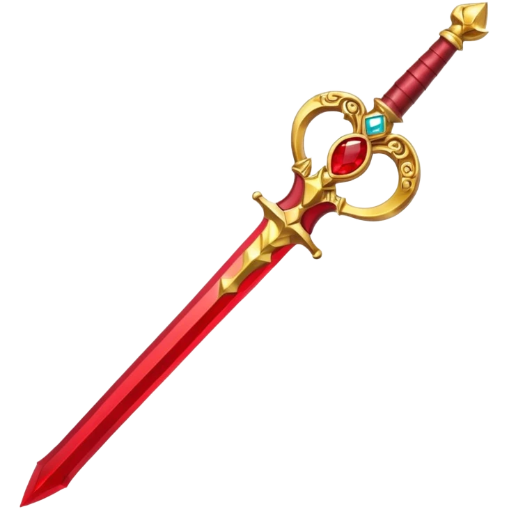 golden sword with red gem, simple emoji