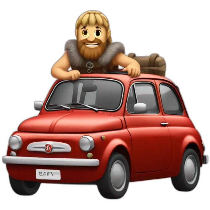 Viking in a fiat 500 emoji