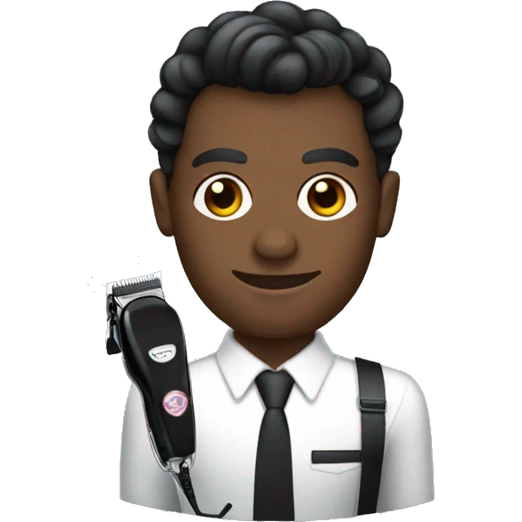 black James Bond holding hair clippers emoji
