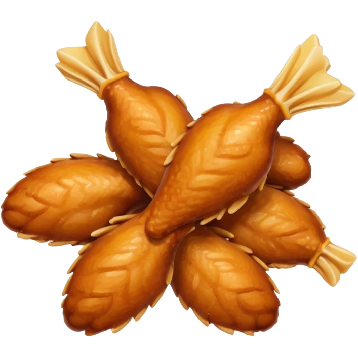 apple style emoji of chicken wings, simple, appetizing, no text emoji