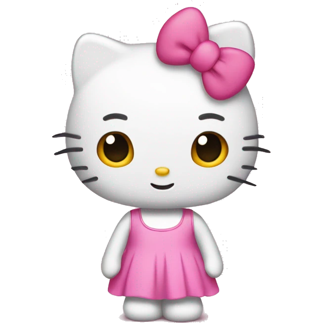 hello kitty in pink dress emoji