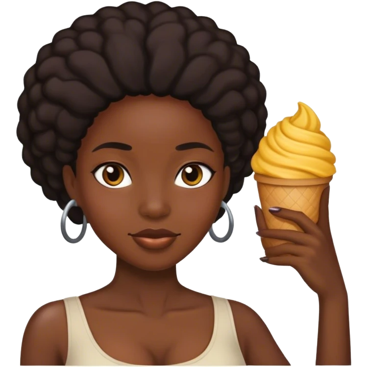 Black woman tchuips emoji