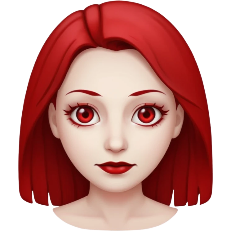 Mom with a dark smile with blood eyes emoji