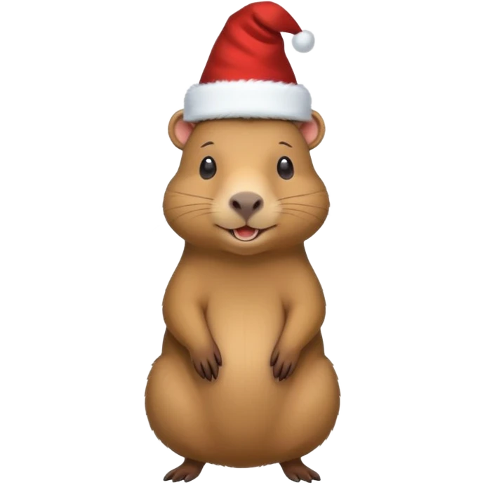 A full-length capybara wearing a New Year's hat emoji