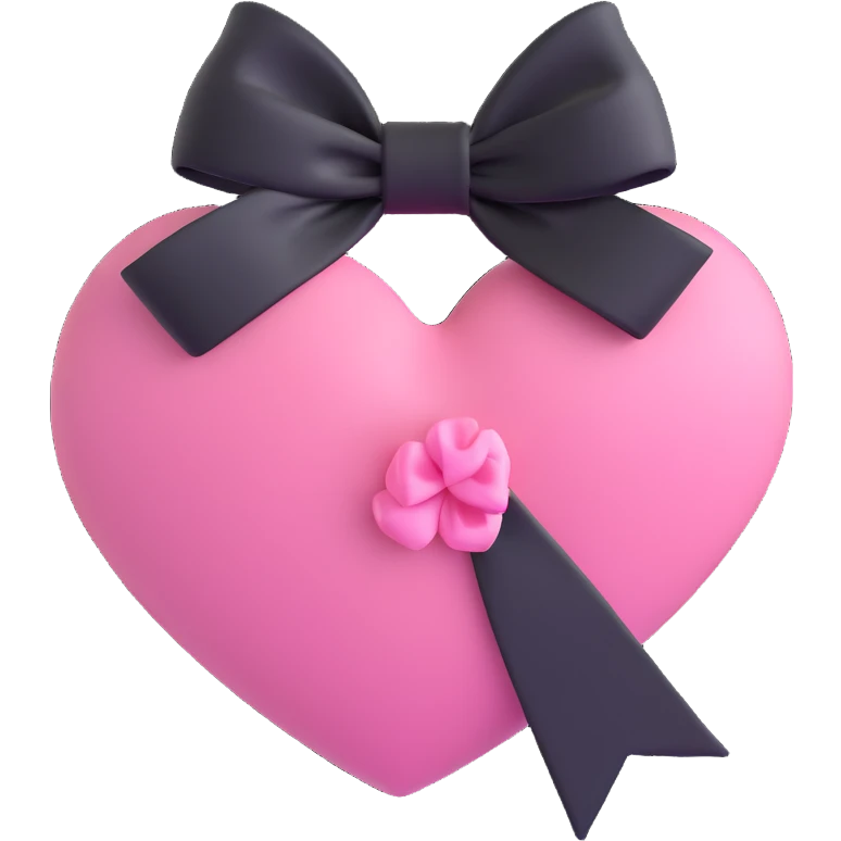 pink heart with a black bow emoji