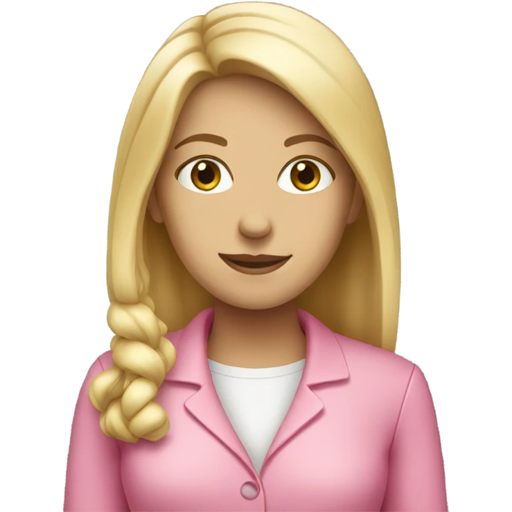 white female employee in pink clothes emoji