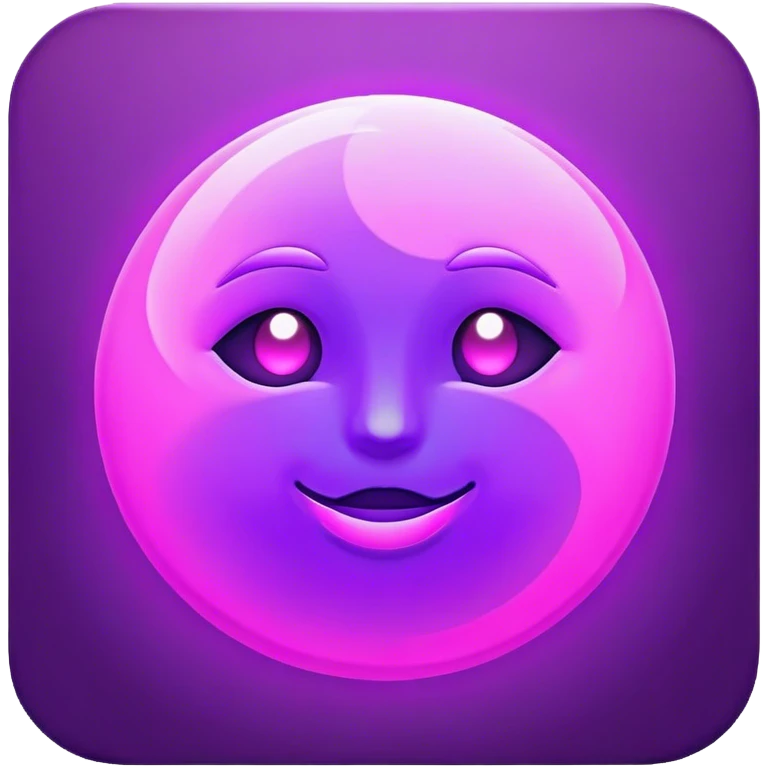 Neon violet moon emoji