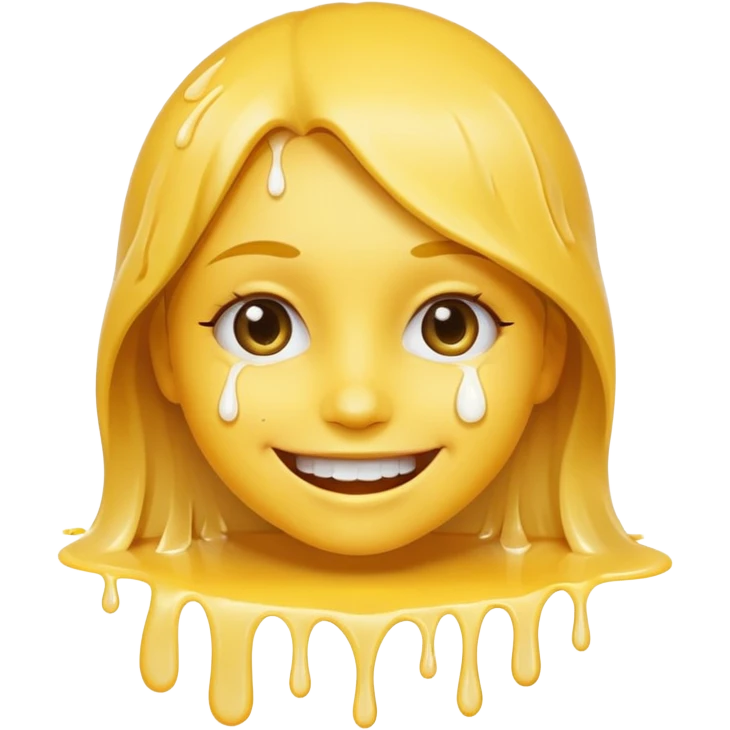 Girl Smiley face with white cum dripping off face emoji