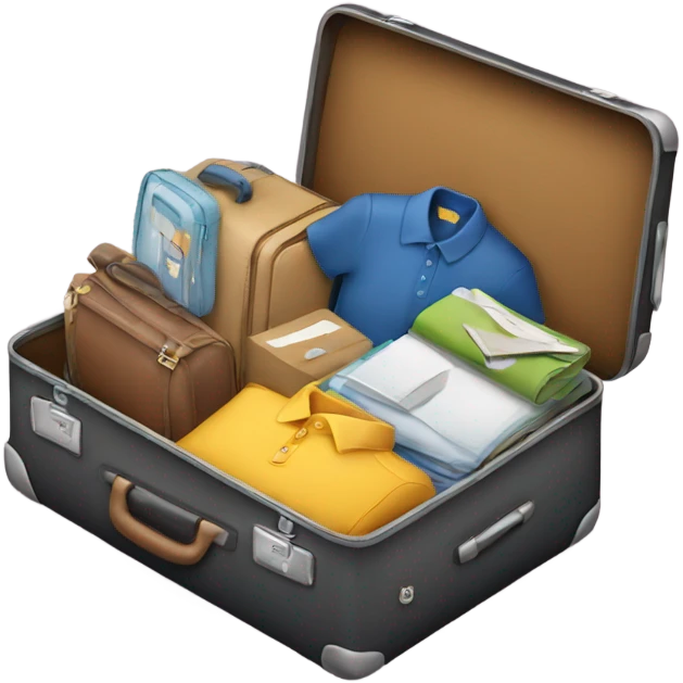 Suitcase packed organized emoji