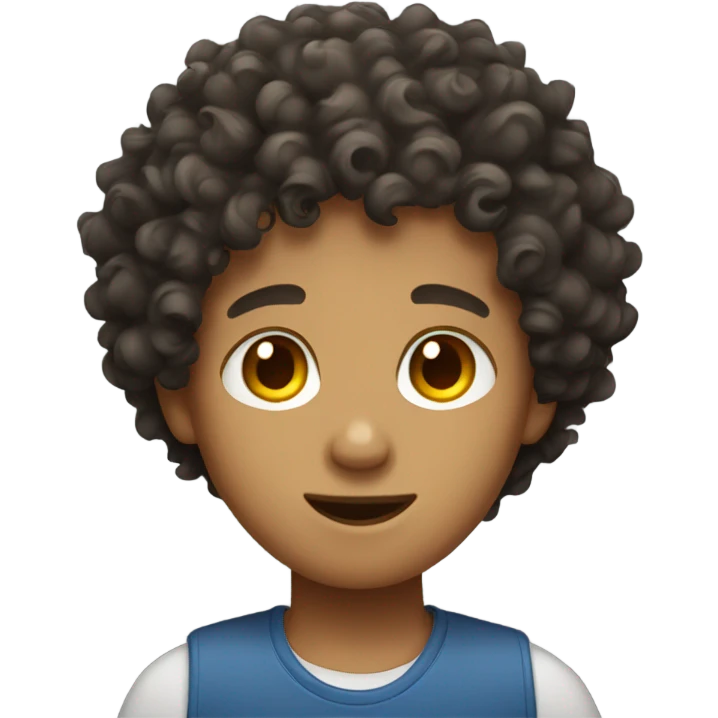 Curly hair boy emoji