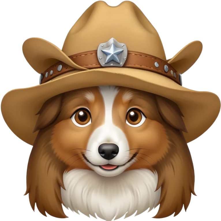 Sheltie with cowboy hat emoji