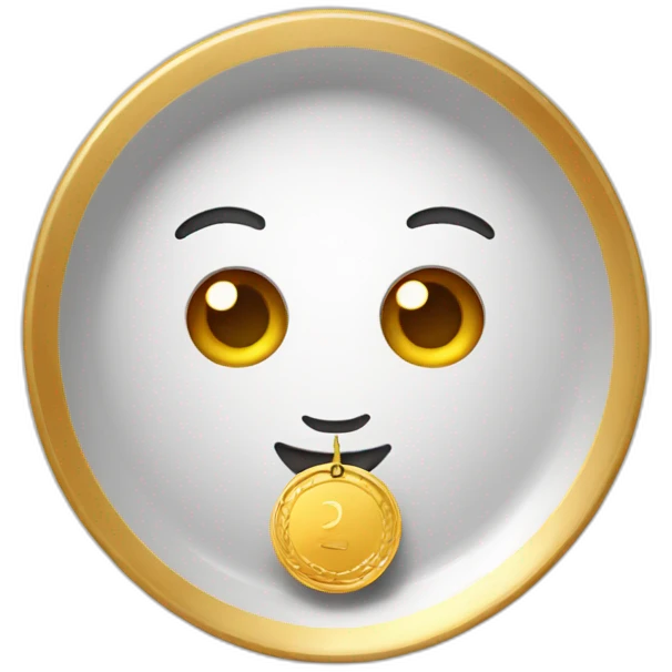 cute-plate with a gold medal emoji