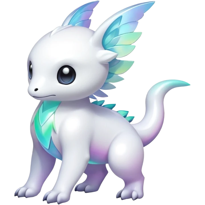  Iridescent white pale fakemon-creature  emoji