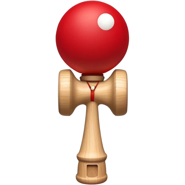 a simple kendama with red ball emoji