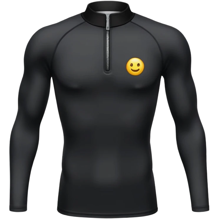 Compression black long sleeve shirt with zippered collar emoji