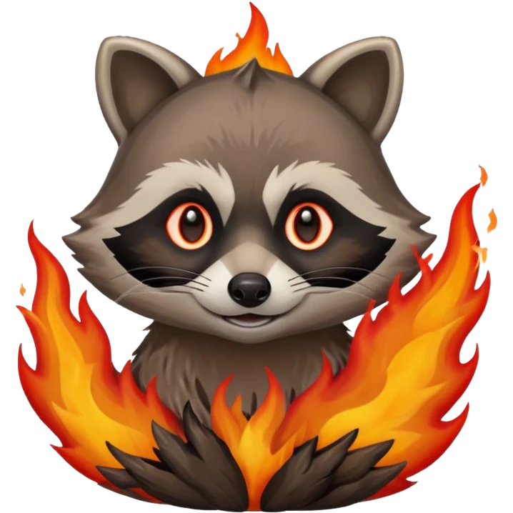 raccoon in fire emoji