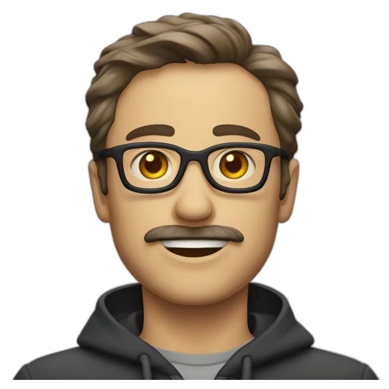 Homme chauve lunette emoji