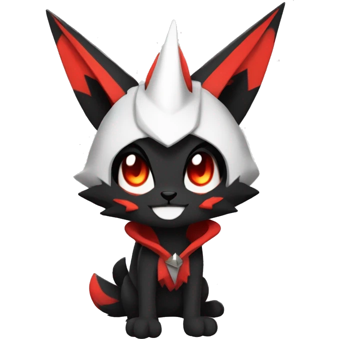 Black and Red Ethereal Cool Edgy Anthro Zangoose Litten Fakémon emoji