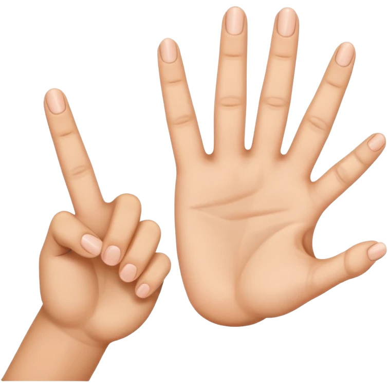 Manos con 3 dedos de un lado y 1 dedo del otro lado emoji