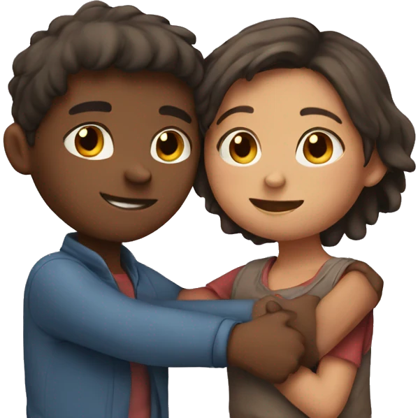 Boy and girl hugging emoji