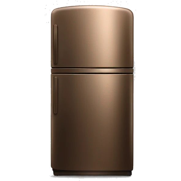 Realistic isolated bronze fridge emoji