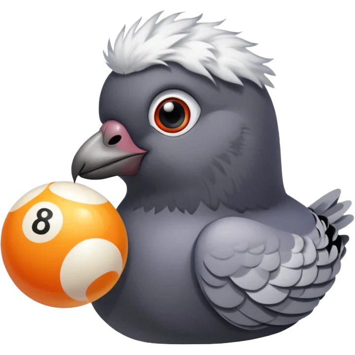 pigeon playing 8 ball emoji