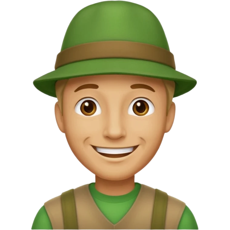 man Character with Green Hats emoji