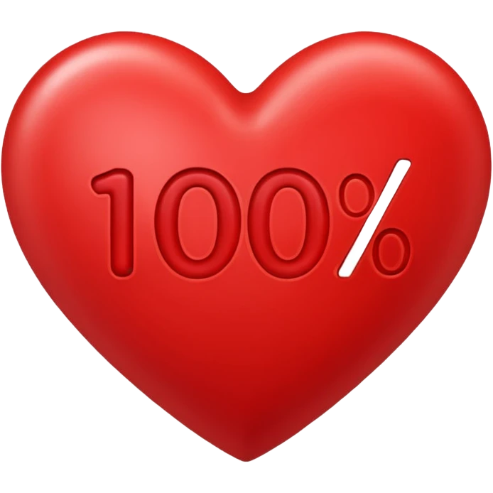 Un cœur au-dessus c'est écrit 100 % emoji