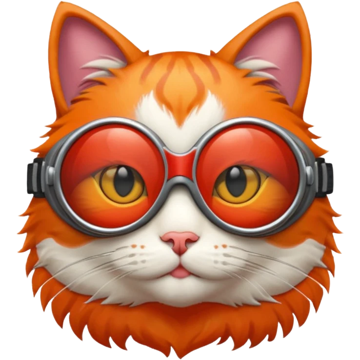 A cat wearing red goggles emoji