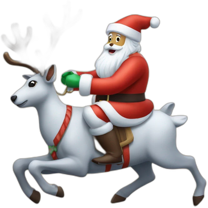 reindeer riding santa emoji