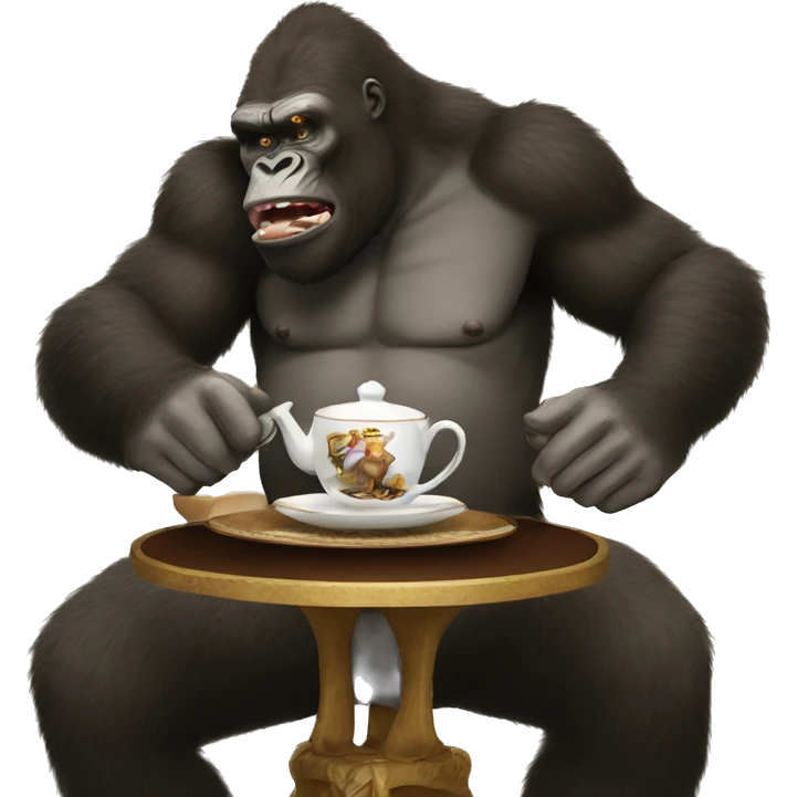 king kong having tea emoji