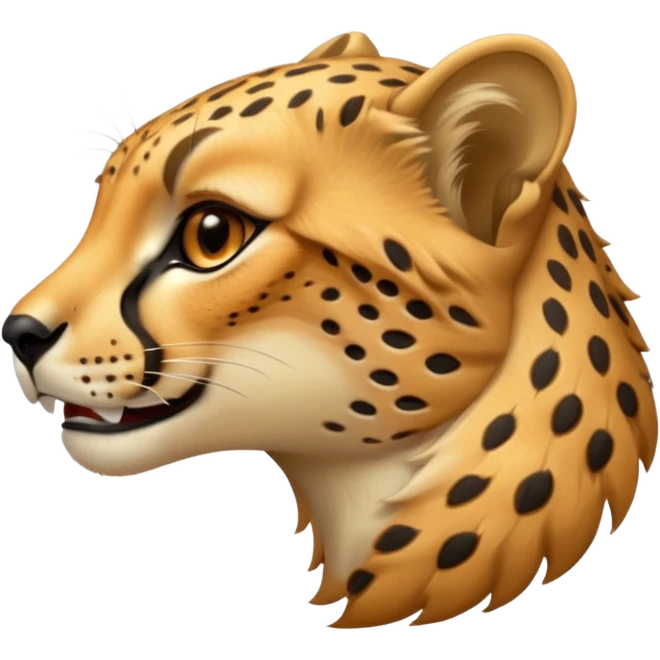 Cheetah with side profile and teeth emoji