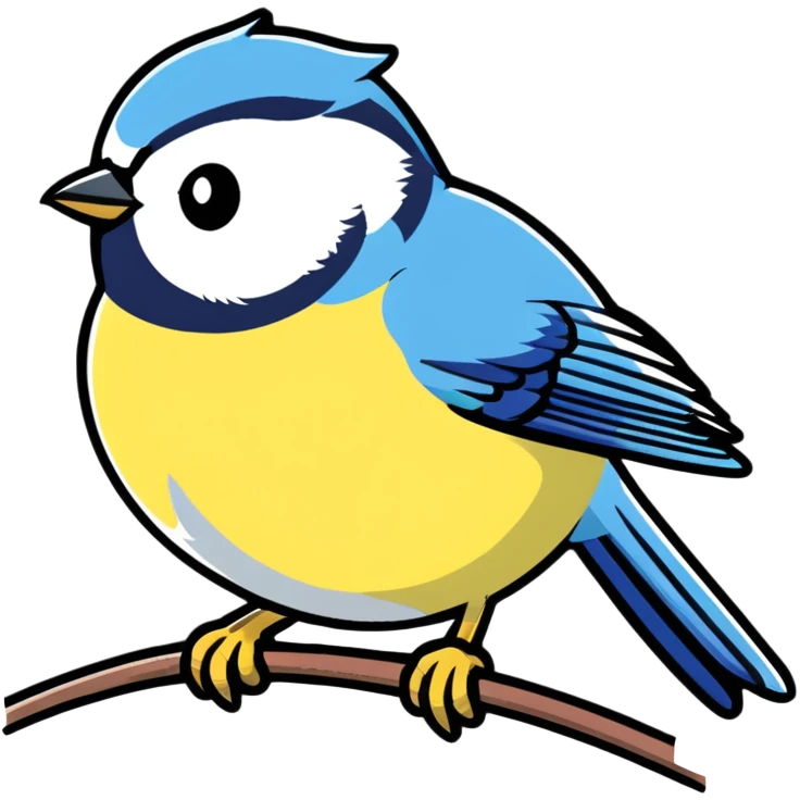 Eurasian blue tit bird emoji