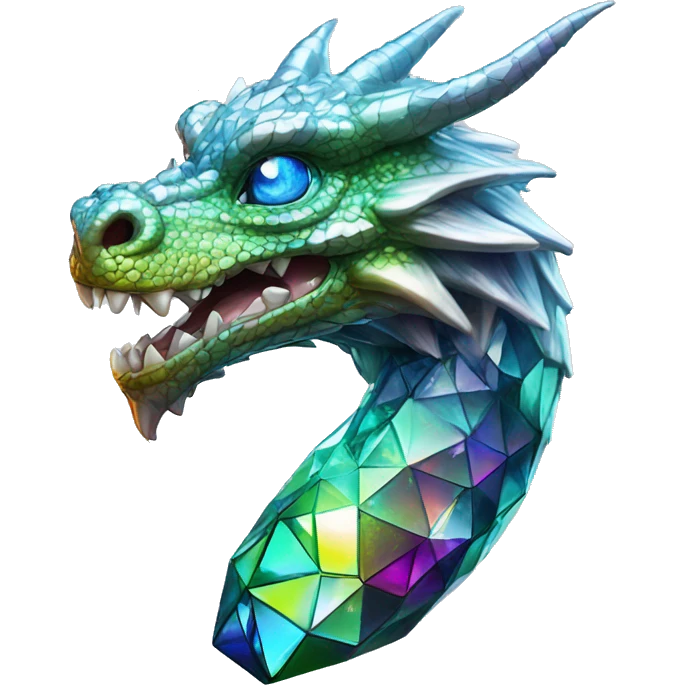 56-carat iridescent diamond crystal dragon emoji