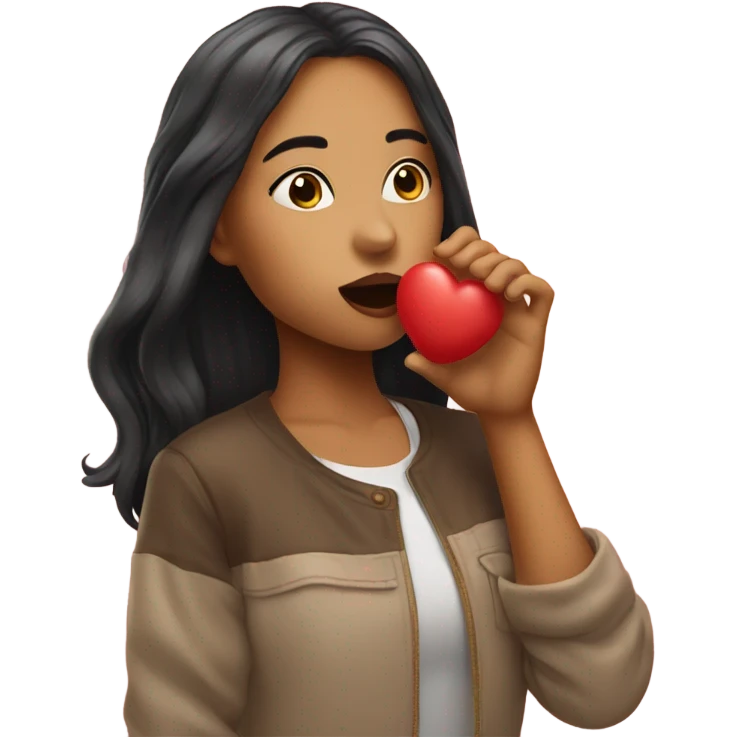 girl blowing a kiss emoji