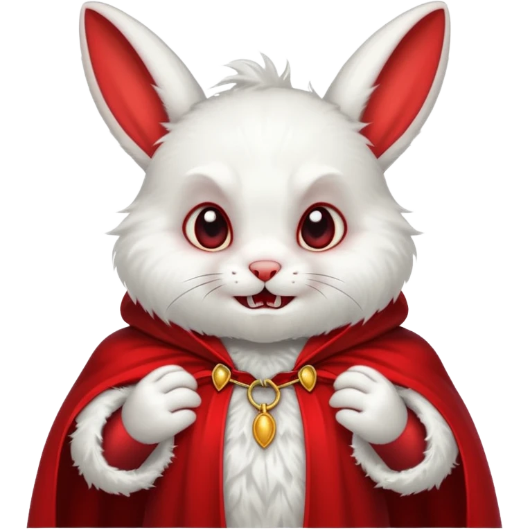  {
      "type": "object",
      "look": "rabbit in red collar cloak",
      "description": "a fluffy vampire rabbit wearing a red collar cloak"
    } emoji