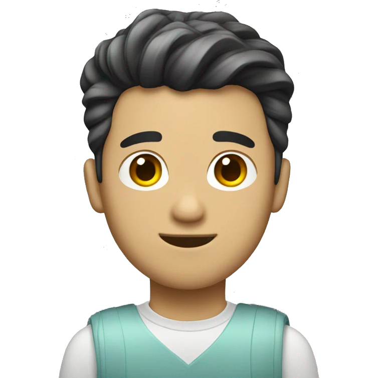 Mexican Korean university student guy with pompadour hair emoji