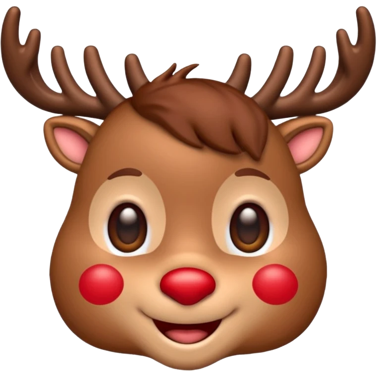 Rudolph cute face emoji for slack simple with hair emoji