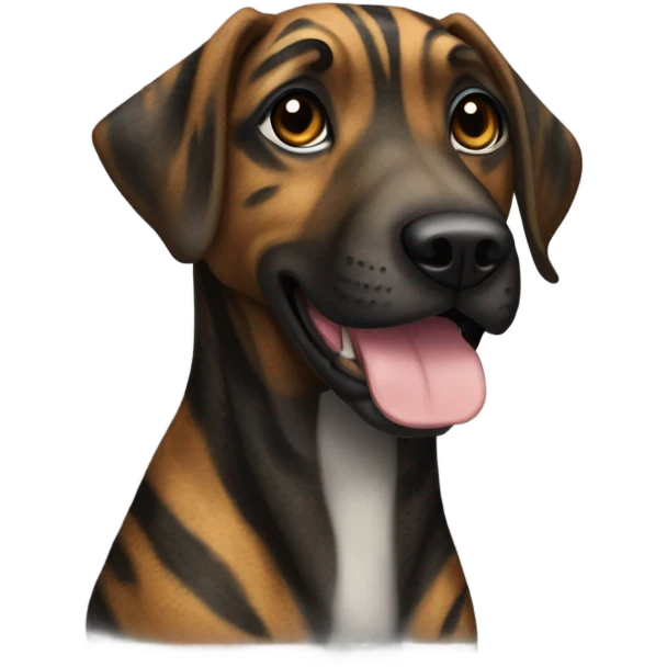 Mountain cur dark brindle tiger stripes emoji