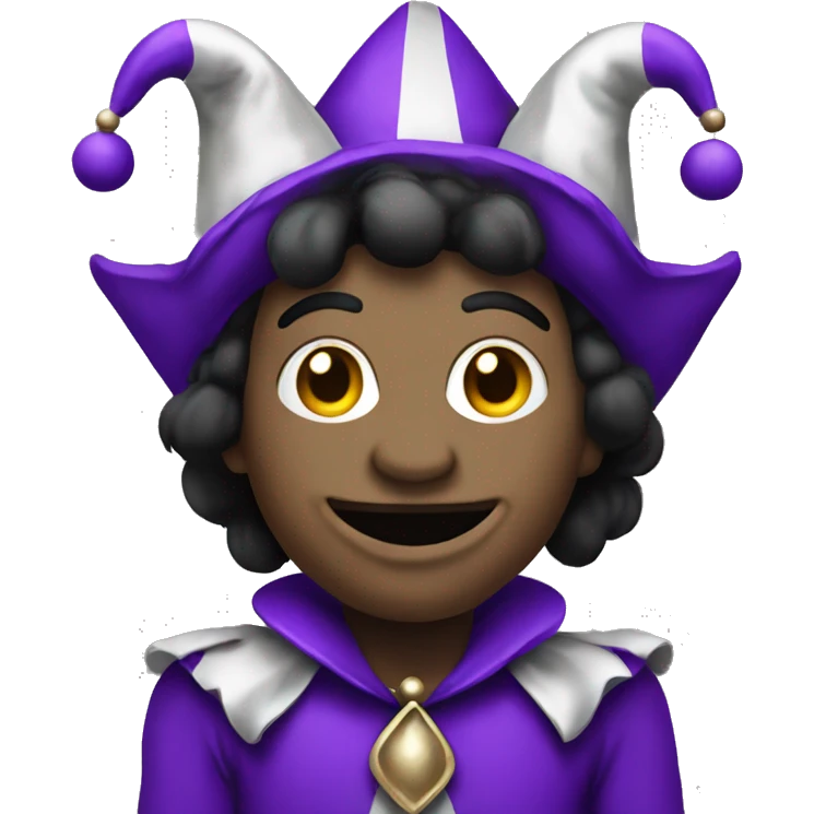 Jester with purple and silver and black  emoji