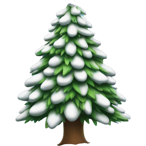 Snow-covered Christmas tree emoji
