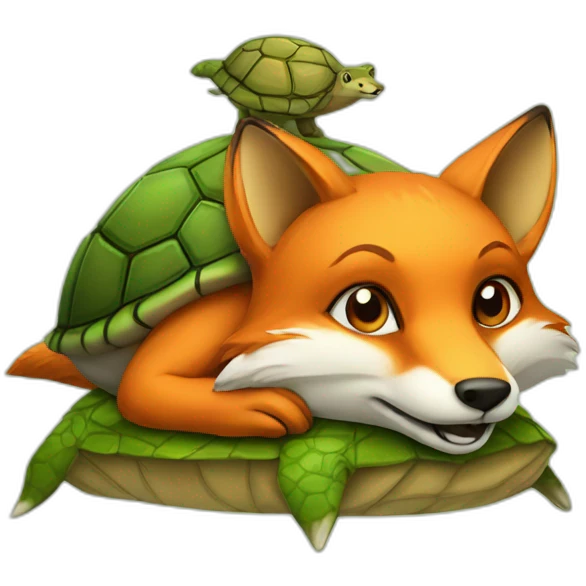 fox on a turtle emoji