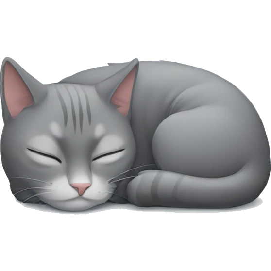 a grey cat sleeping emoji